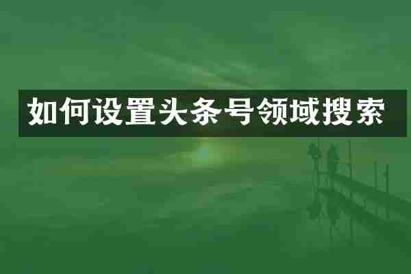 如何设置头条号领域搜索