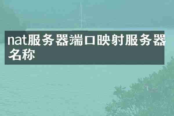 nat服务器端口映射服务器名称