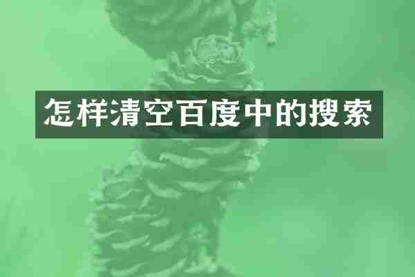 怎样清空百度中的搜索