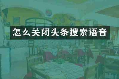 怎么关闭头条搜索语音