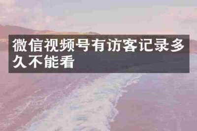 微信视频号有访客记录多久不能看