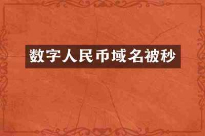 数字人民币域名被秒