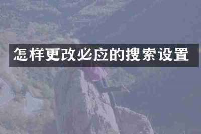 怎样更改必应的搜索设置