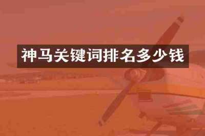 神马关键词排名多少钱