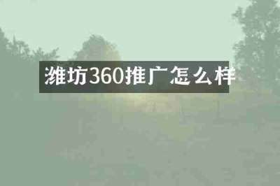 潍坊360推广怎么样