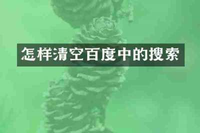 怎样清空百度中的搜索