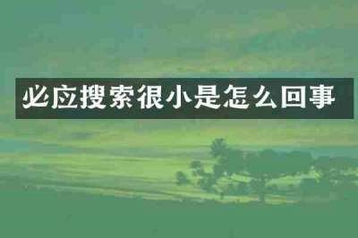 必应搜索很小是怎么回事