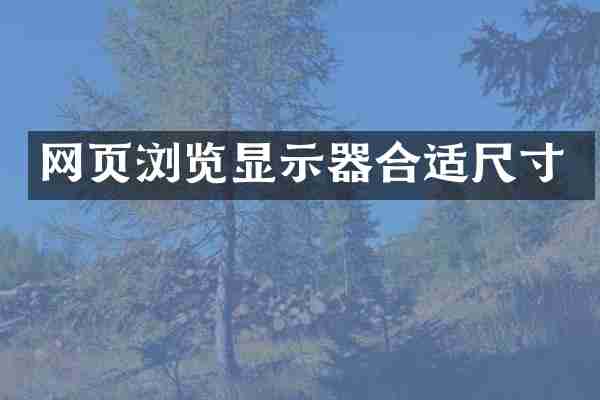 网页浏览显示器合适尺寸