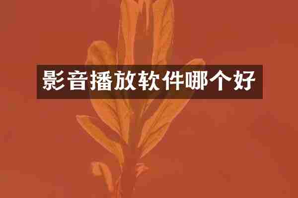 影音播放软件哪个好