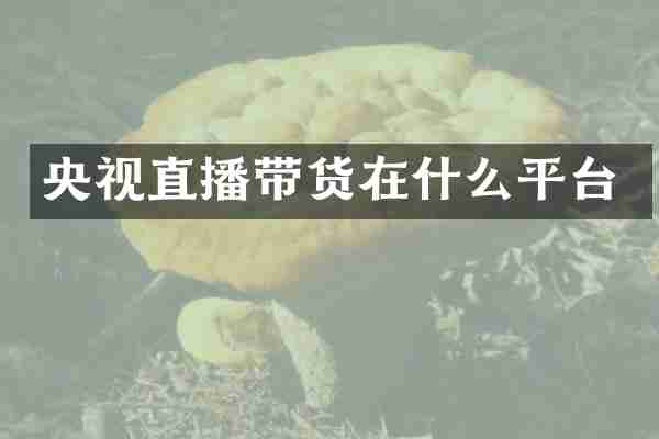 央视直播带货在什么平台