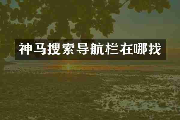 神马搜索导航栏在哪找