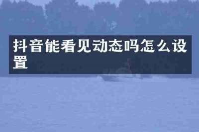 抖音能看见动态吗怎么设置