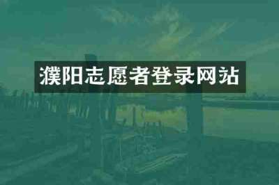 濮阳志愿者登录网站