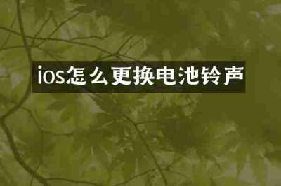 ios怎么更换电池铃声