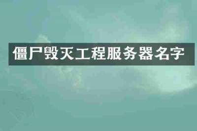 僵尸毁灭工程服务器名字