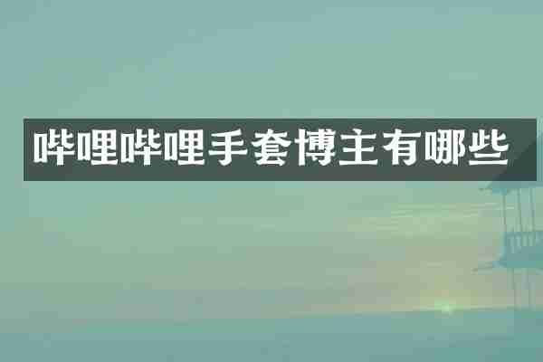 哔哩哔哩手套博主有哪些