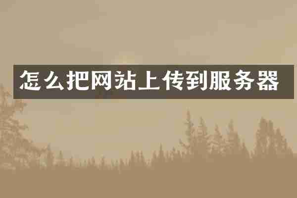 怎么把网站上传到服务器