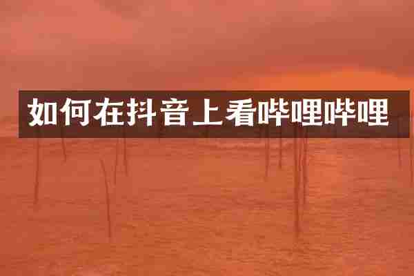 如何在抖音上看哔哩哔哩