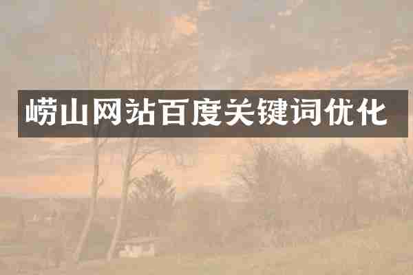 崂山网站百度关键词优化