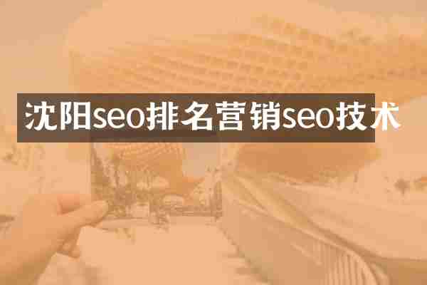 沈阳seo排名营销seo技术
