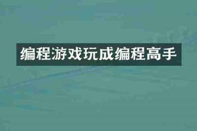 编程游戏玩成编程高手