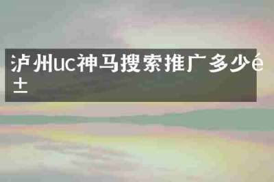 泸州uc神马搜索推广多少钱