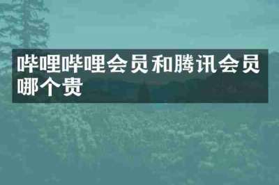 哔哩哔哩会员和腾讯会员哪个贵