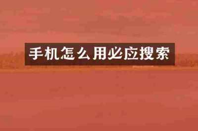 手机怎么用必应搜索