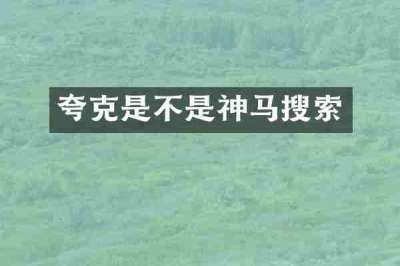 夸克是不是神马搜索