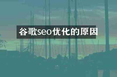 谷歌seo优化的原因