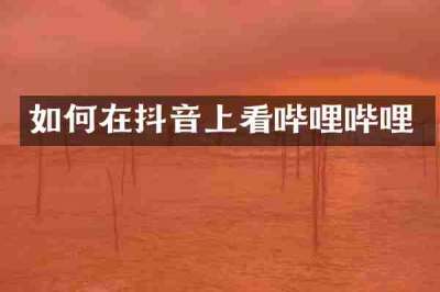 如何在抖音上看哔哩哔哩