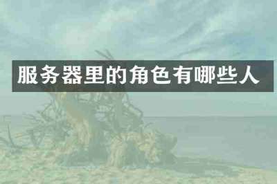 服务器里的角色有哪些人
