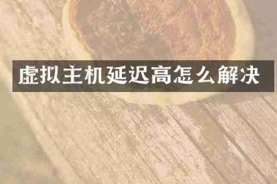 虚拟主机延迟高怎么解决