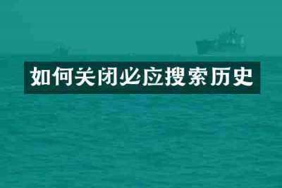 如何关闭必应搜索历史