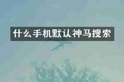什么手机默认神马搜索