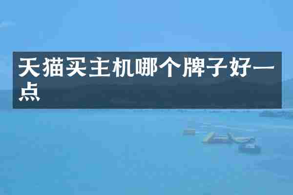 天猫买主机哪个牌子好一点
