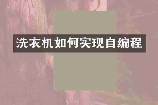洗衣机如何实现自编程