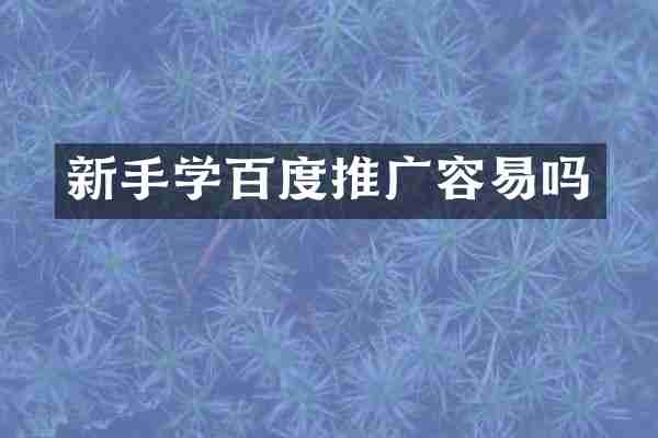 新手学百度推广容易吗
