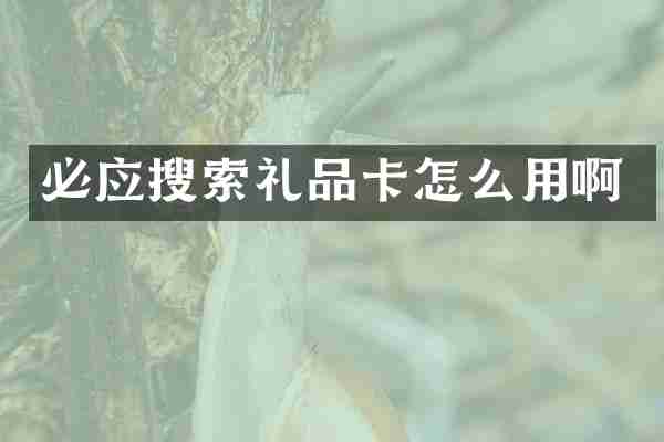 必应搜索礼品卡怎么用啊