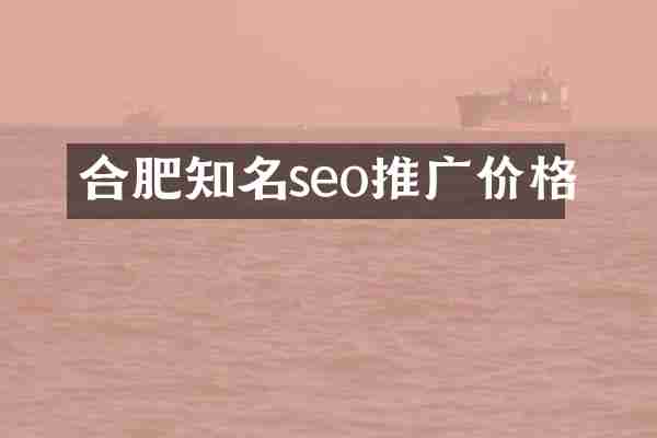 合肥知名seo推广价格