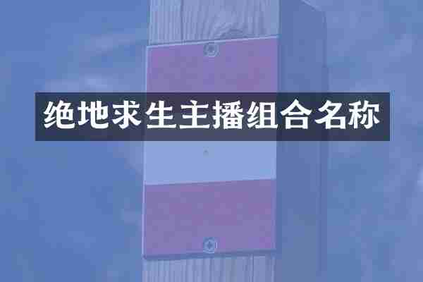 绝地求生主播组合名称