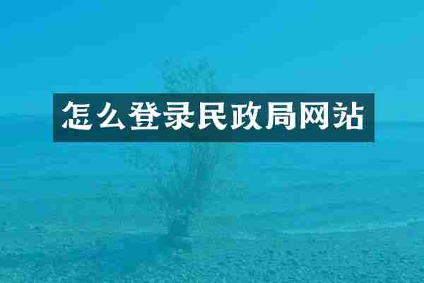 怎么登录民政局网站