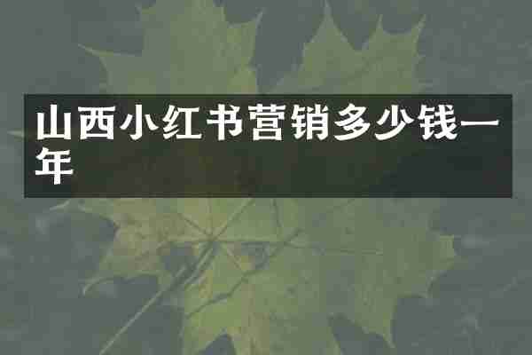 山西小红书营销多少钱一年