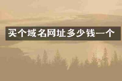 买个域名网址多少钱一个