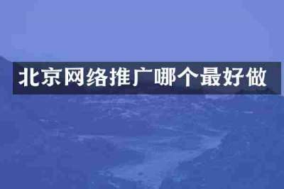北京网络推广哪个最好做