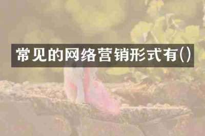常见的网络营销形式有()