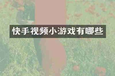 快手视频小游戏有哪些