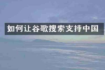 如何让谷歌搜索支持中国