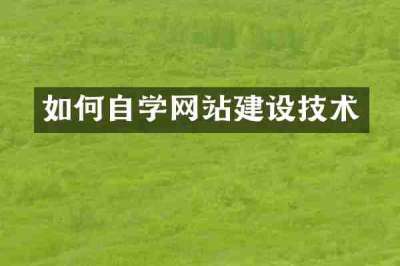 如何自学网站建设技术