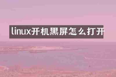 linux开机黑屏怎么打开